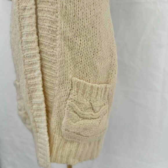Free People Short Sleeve Cardigan Women XS Chunky Cable Knit Long Bohemian Retro - Picture 5 of 16